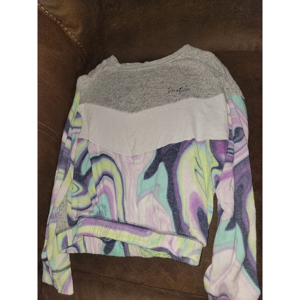 Justice‎ tie-dye swirl sweatshirt and pants outfit size 10